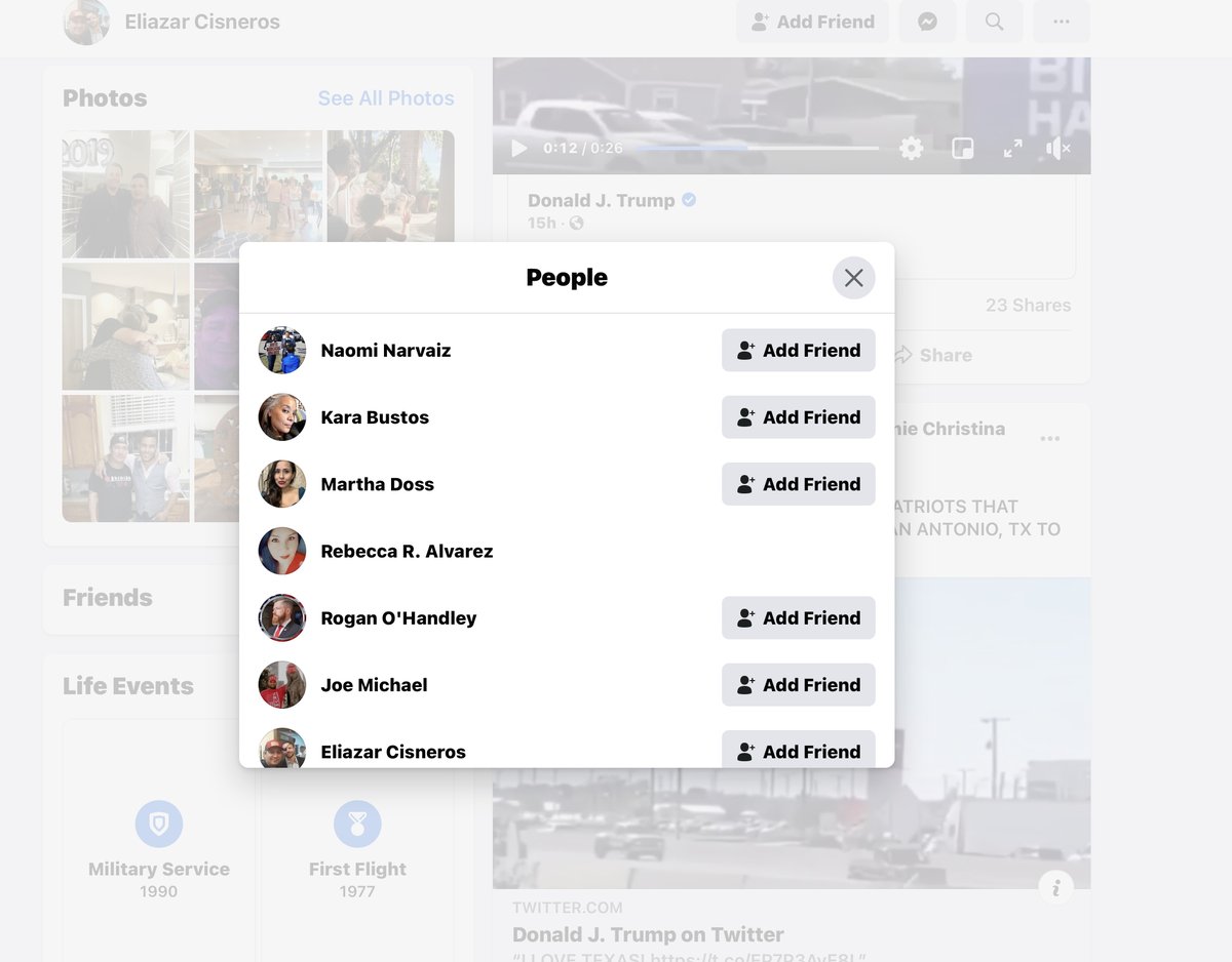 He then tagged 22 other people - many of whom were also part of this I35 Ambush  https://l.facebook.com/l.php?u=https%3A%2F%2Ftwitter.com%2FrealDonaldTrump%2Fstatus%2F1322700188624932869%3Fs%3D19&h=AT2a4A8frsMDa4Jj_HPp_BjVuB_8_eKN0nZ6B-EuUbHYXLY9zcbLgPy-yb6AEuPKuhmR9pAKf0CdIOZ67zNig17oFsc8SGdd940kjHGkWJjyGbuONiyT1yu6tb212kaL_H7AO5_5Qg&s=1archive  http://web.archive.org/save/https://l.facebook.com/l.php?u=https%3A%2F%2Ftwitter.com%2FrealDonaldTrump%2Fstatus%2F1322700188624932869%3Fs%3D19&h=AT2a4A8frsMDa4Jj_HPp_BjVuB_8_eKN0nZ6B-EuUbHYXLY9zcbLgPy-yb6AEuPKuhmR9pAKf0CdIOZ67zNig17oFsc8SGdd940kjHGkWJjyGbuONiyT1yu6tb212kaL_H7AO5_5Qg&s=1