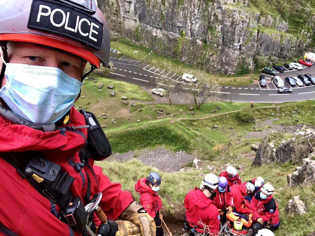 CliveBushMInSTR's tweet photo. Overseeing Steep ground training (very steep) hand lines and stretcher rescue of a casualty from the team @AandS_SAR @RuthLeeLtd @lyonequipment @R3SAR #Cheddar https://t.co/pUY8xN9iph