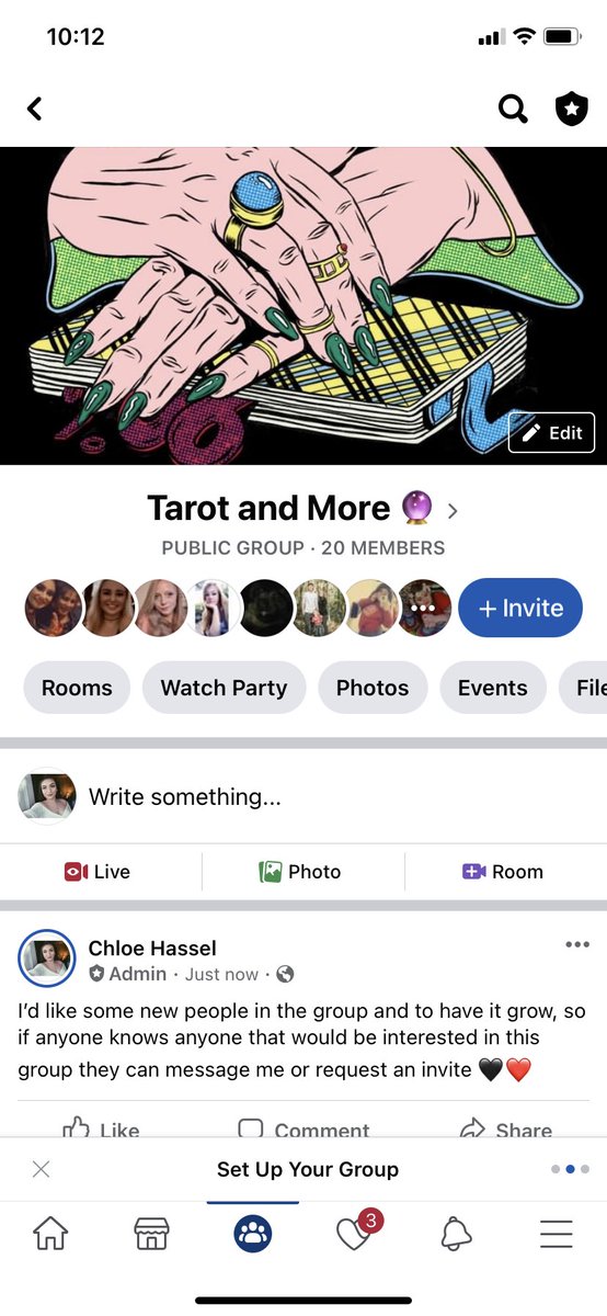 HasselChloe's tweet image. I made a Facebook group about tarot cards if anyone’s interested in joining! I’ve recently got into tarot, so I wanted to make a group for those who are experienced or beginners as well. It’ll be a fun, friendly, and safe environment. Feel free to message me or send a request 🖤