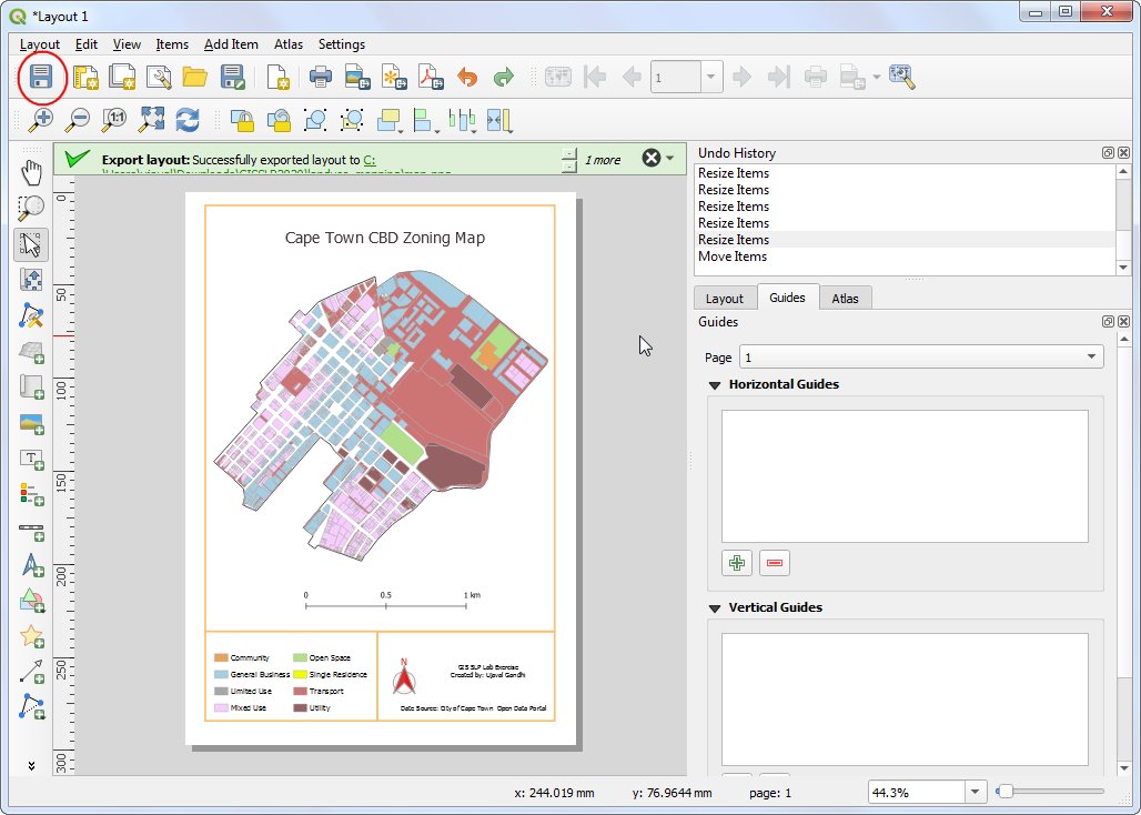 Lab3 takes Zoning data from the City of Cape Town and uses  #QGIS Categorized Symbology and Print Layout to create a zoning map of the Cape Town CBD area. Students are encouraged to go beyond the lab instructions and use their creativity and research ideas to improve the map.
