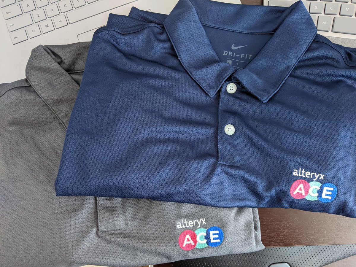 4loveofAlteryx's tweet photo. Now I really feel like an official @alteryx ACE! Thanks @tuverino!!! They look killer! I am truly honored to be a part of such an amazing group of folks! #keeponsolving https://t.co/sL8CXyC8bJ