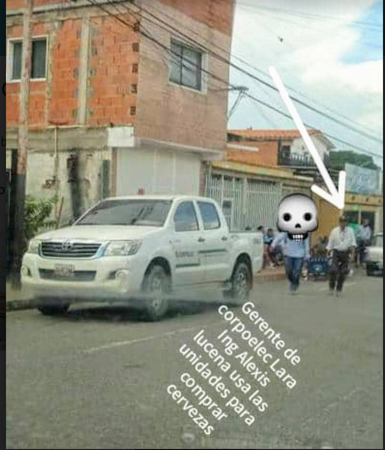 maibortpetit's tweet photo. Este bono llega de manera regular a los jefes de #Corpoelec a los gerentes y a un grupo selecto, NO A TODOS los trabajadores. También denuncian a Alexis Lucena, gerente general #Corpoelec #Lara usa los bienes del Estado para sus diligencias personales, como comprar cervezas. https://t.co/GIIBD5jxdx