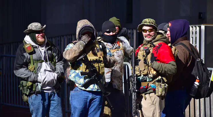 2. Comparing these images to ISIS convoys or the Taliban or Iraqi militias is valid, not because it says something meaningful about any shared illiberal ideology, but because of the shared aesthetic, which was created during the long War on Terror.