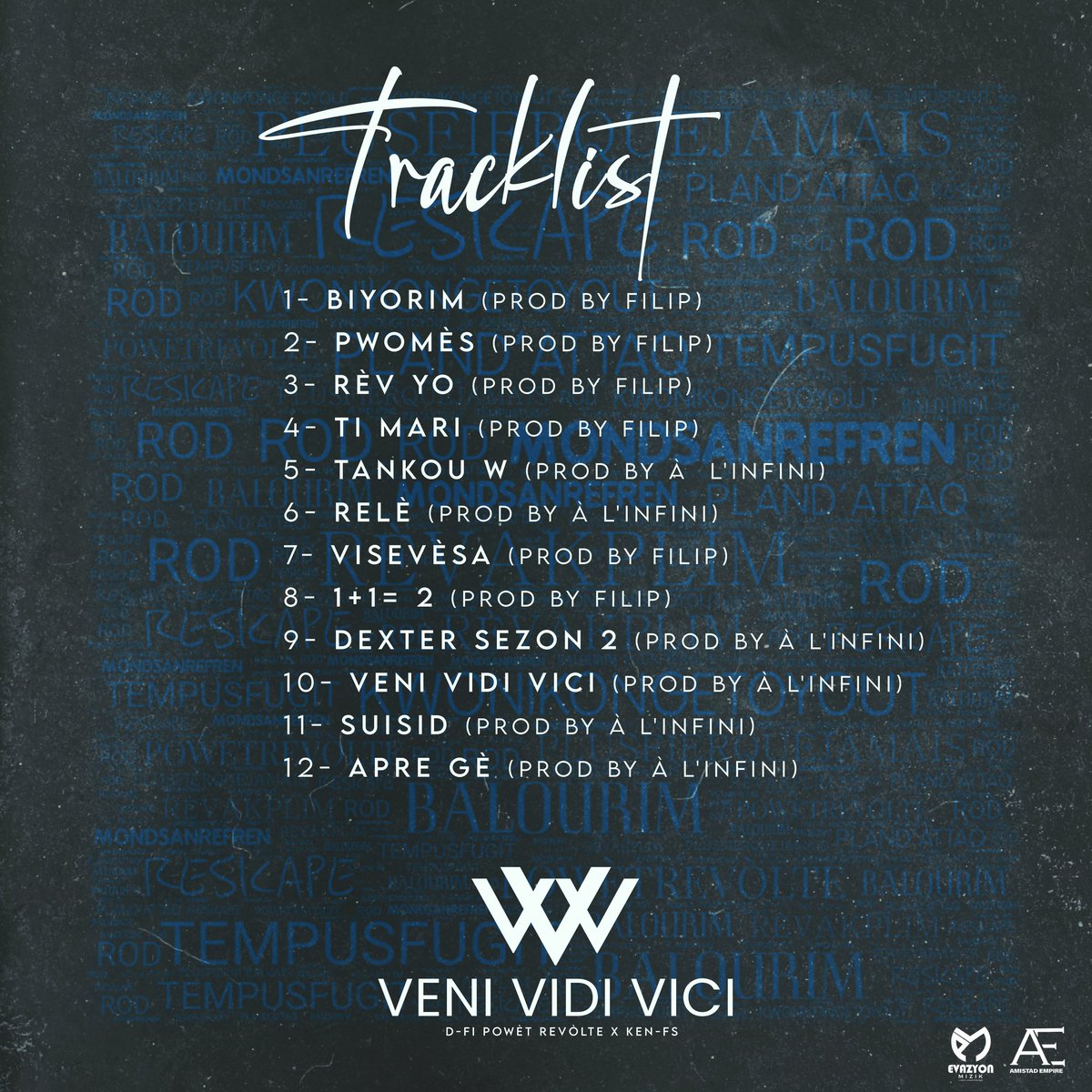 DfiAyiti's tweet photo. Jou J -6. M prezante nou cover ak track list albòm VVV a.
Randevou 7 novanm. https://t.co/0idB0xfWKG