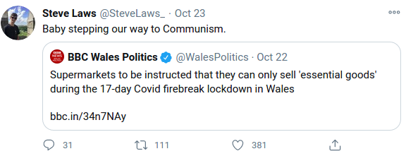 In addition to his migrant hunting activities, Laws is a spreader of Covid-19 conspiracy theories who thinks lockdown measures are part of a plot to bring in communism.