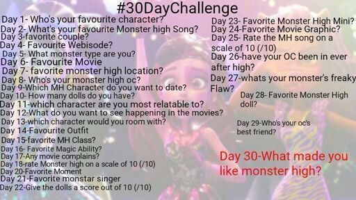 Tiara_Princess7's tweet photo. I want to do this #MonsterHigh #30DayChallenge questions thread. πππ
Feel free to tell me yours in the comments. πππ
#MonsterHighTag #MonsterHigh30DayChallenge #MonsterHighChallenge #MH #30DaysChallenge https://t.co/62OW3OpHFc