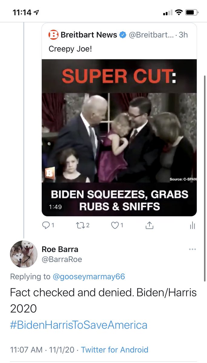 gooseymarmay77's tweet photo. Yep! Video evidence to show any normal and sane person his creepiness and Satan says, “fact checked and denied.” As if that changes TRUTH. Sorry Satan, not today with your bullspit lies. See comment at bottom. #Duh #Deluded #NeedsJesus #CreepyJoeBiden #joeBidenPedophile https://t.co/jUg6G9V2r8