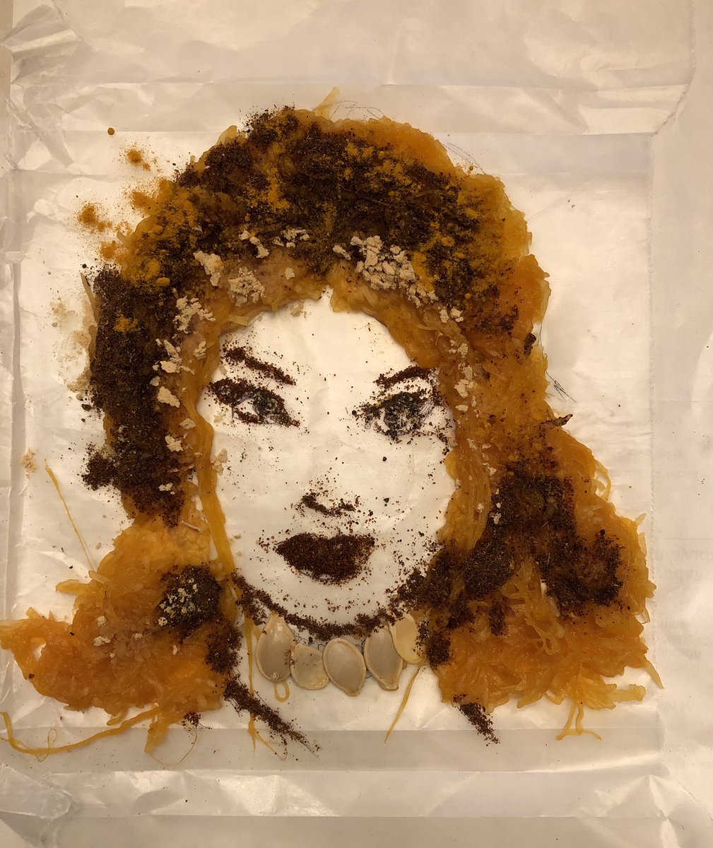 purplehys's tweet photo. Happy Halloween wknd!
For a @GISH challenge I tried to render you in pumpkin &amp; spice! Forgive my lack of accuracy with these materials, but we enjoyed the attempt! @GeriHalliwell #GISH @TeamLoveCanHelp 🎃 Item 49 https://t.co/KX00gXcerC