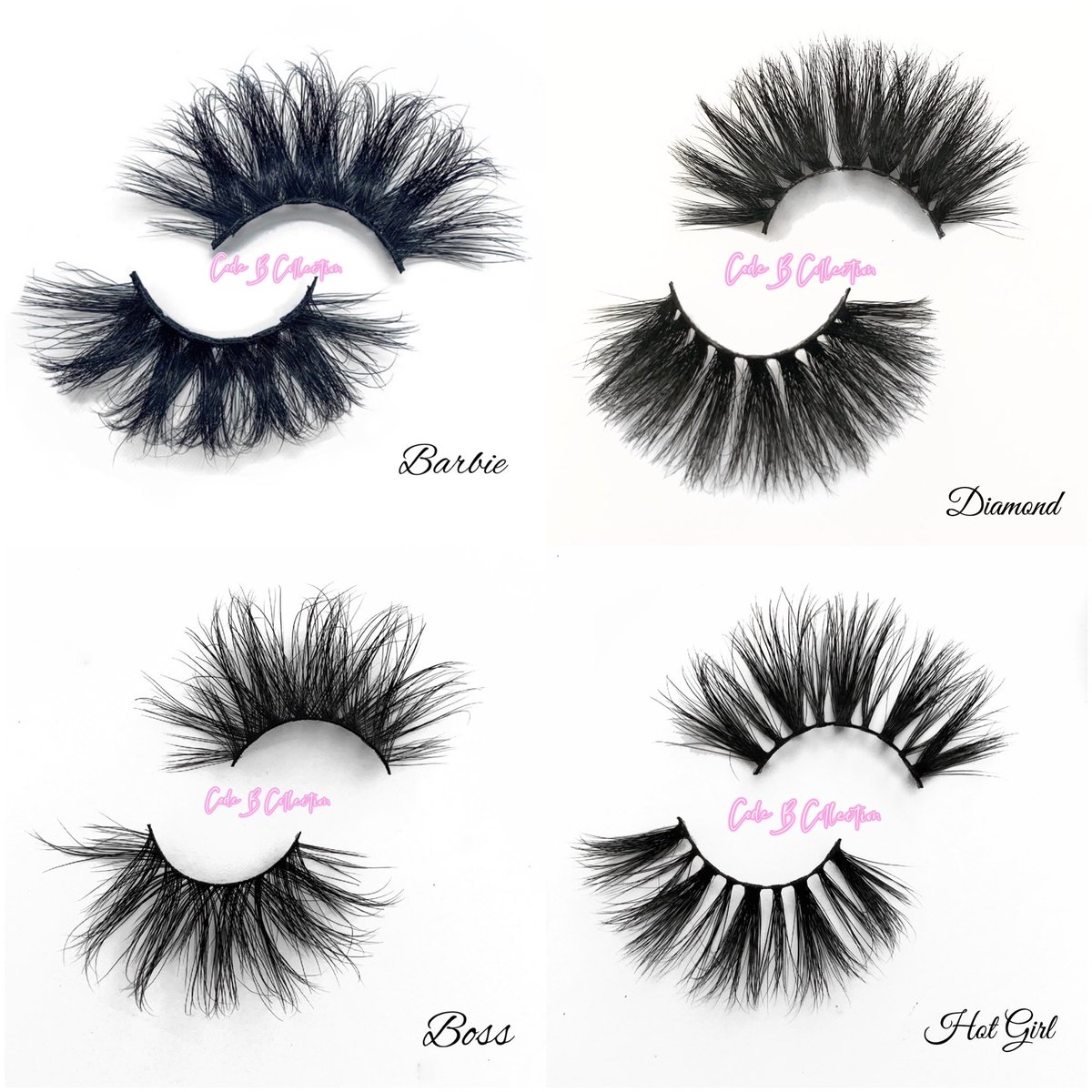Codebcollection's tweet image. You’re going to ❤️ some of our dramatic &amp;amp; natural lash styles. All styles are fluffy,  lightweight &amp;amp; last 25+wears. Which pair is your favorite?💕⠀⠀⠀⠀⠀⠀⠀⠀⠀
Free shipping on $40 orders🛒💕 CODEBCOLLECTION.COM⠀⠀
#minklashes #dramaticlashes #lashes #makeup #25mm #GSU