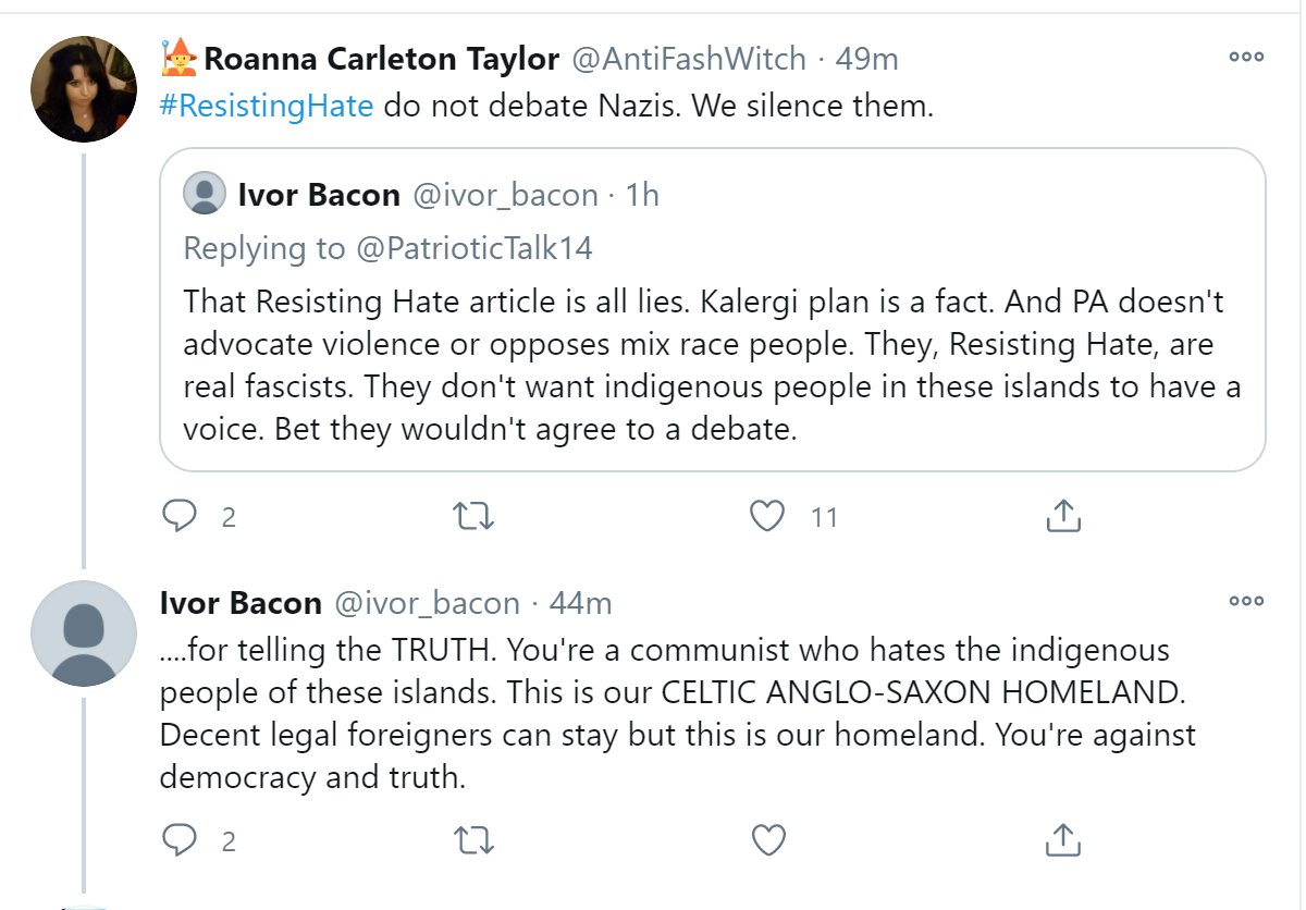  #medievaltwitter, it's been like 2 days since racist Brits were claiming they're "Anglo-Saxon". British [Welsh this time] person laying claim to "Celtic Anglo-Saxon Homeland" & spouting racist, Islamophobic garbage. Criticizing  #BLM &  #antifa while defending racist Tommy Robinson