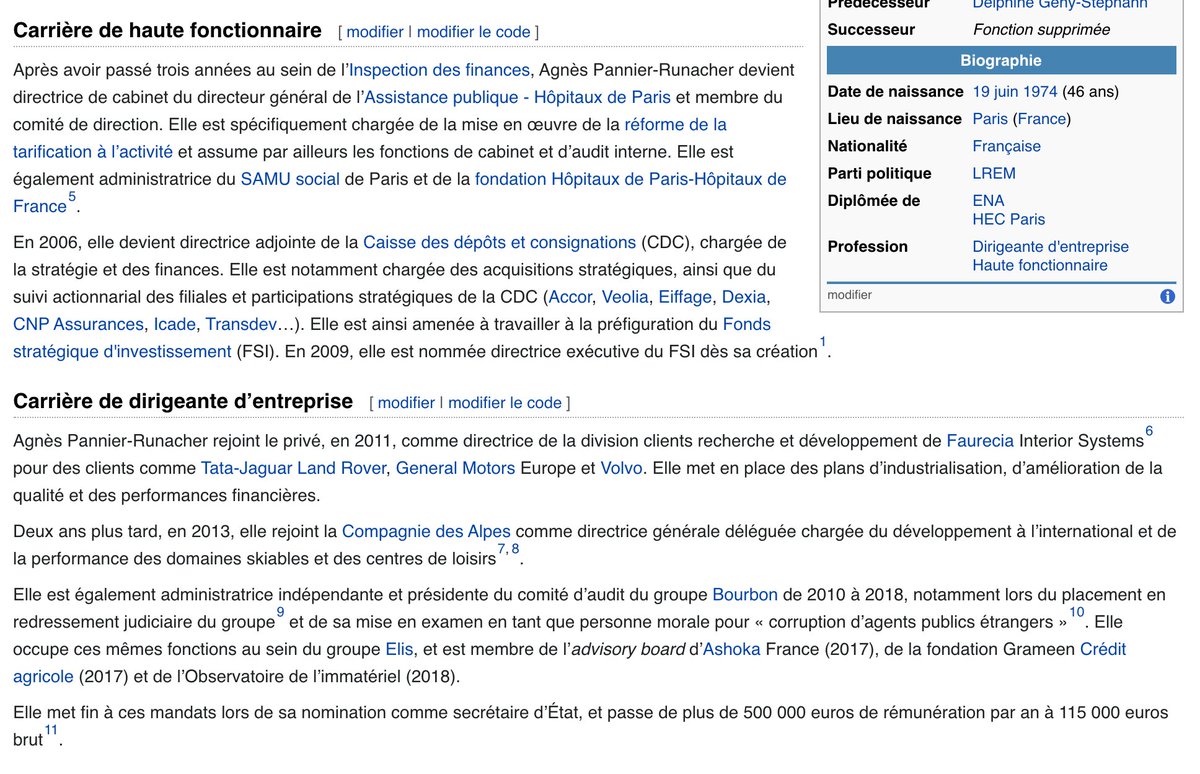 Vous ne la connaissez pas, mais Sciences Po, HEC, ENA, haute fonction publique, un peu* d'argent de poche dans le privé, puis nommée ministre de l'industrie par Medef-Man.(* beaucoup, 500 000€/an, elle a estimé important de le signaler sur Wikipédia...)