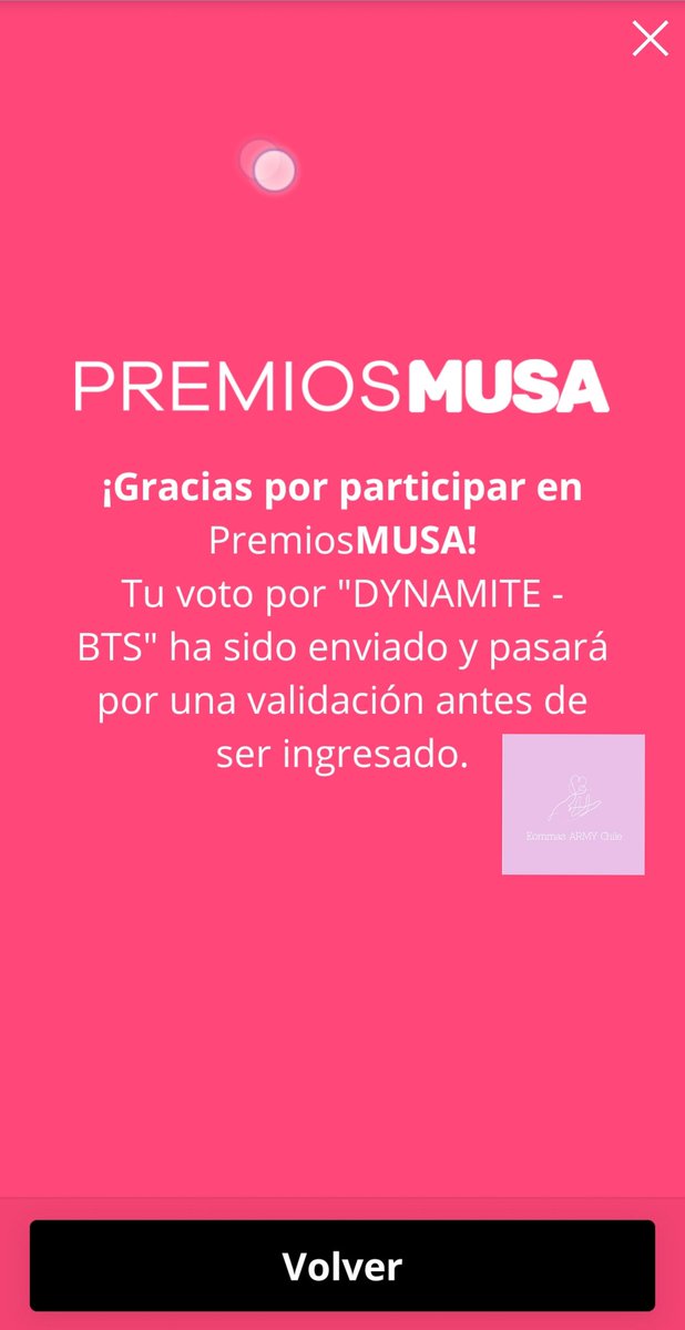 ArmyEommas's tweet photo. @armychilensis @BTS_twt Todas las #Eommas votando para que BTS reciba este premio desde Chile! ! https://t.co/TirvB9sdBy