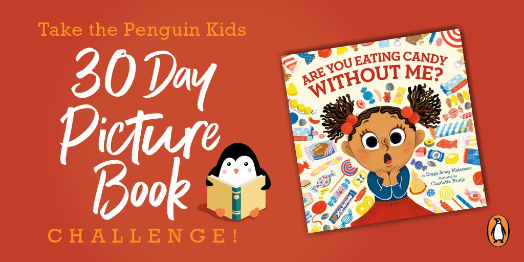 Today's challenge: Read a book about candy! Our pick: ARE YOU EATING CANDY WITHOUT ME? by Draga Jenny Malesevic, illustrated by  @charlottebruijn!Learn more here:  https://bit.ly/3gLJU9f 