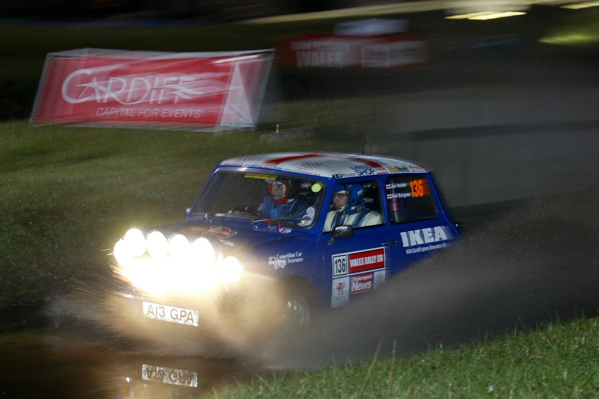 NeilBurgess's tweet photo. Of course, I can't reminisce about @OfficialWRC @WalesRallyGB without mentioning our adventure in Mildred the @MINIUK . With @Jim_Holder on the notes, this is a @JakobEbrey photo from the #superspecial water splash.
#miniadventure #WRC #WRGB #minicooper #mini #rallymini #wrcmini https://t.co/6qb4BKdu4o