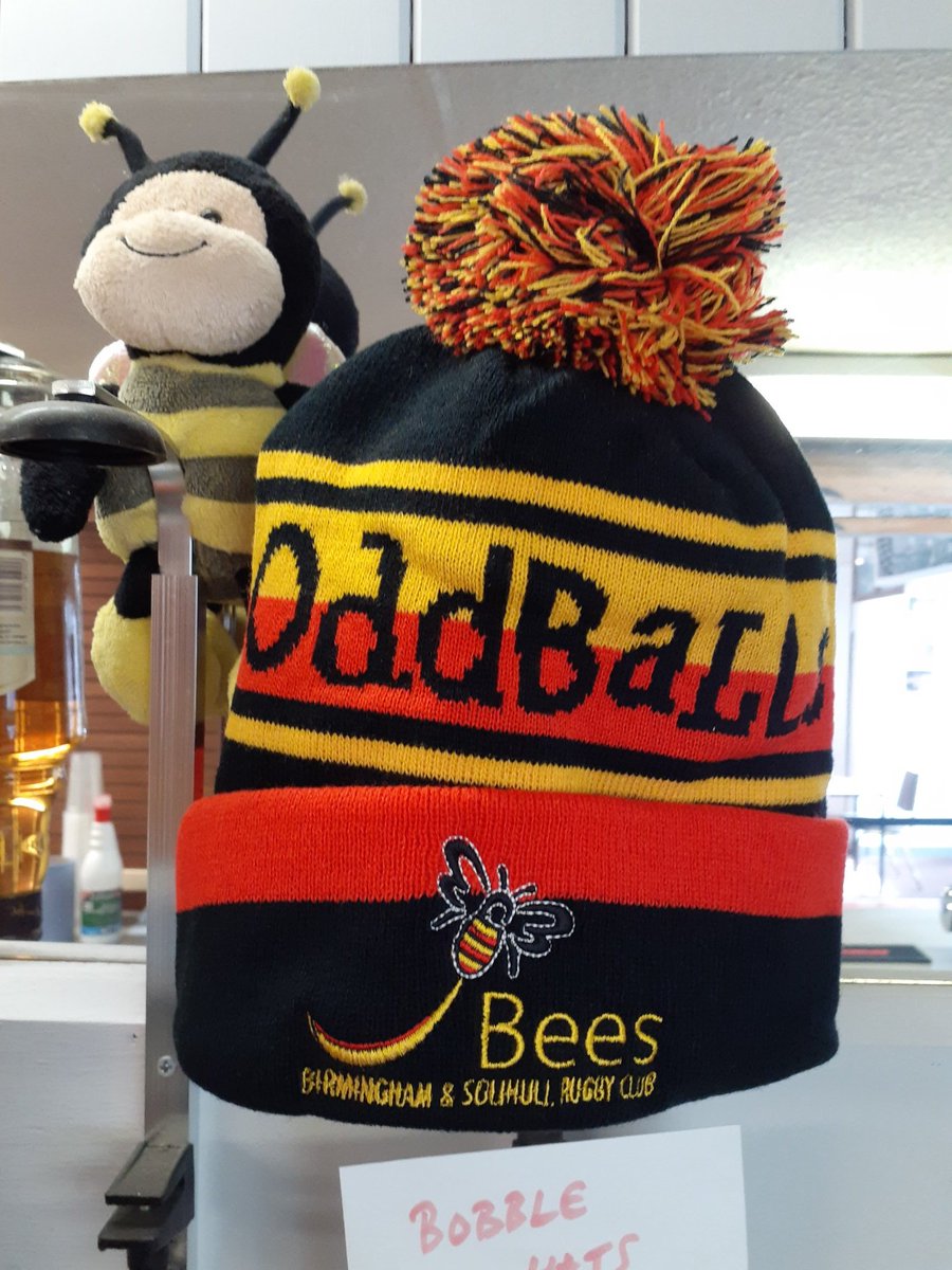 BSBeesRugby's tweet photo. Don't forget to get your club bobble hat,  limited stock. Only £16, available behind the bar. #beesfamily https://t.co/mbKpL4eIe7