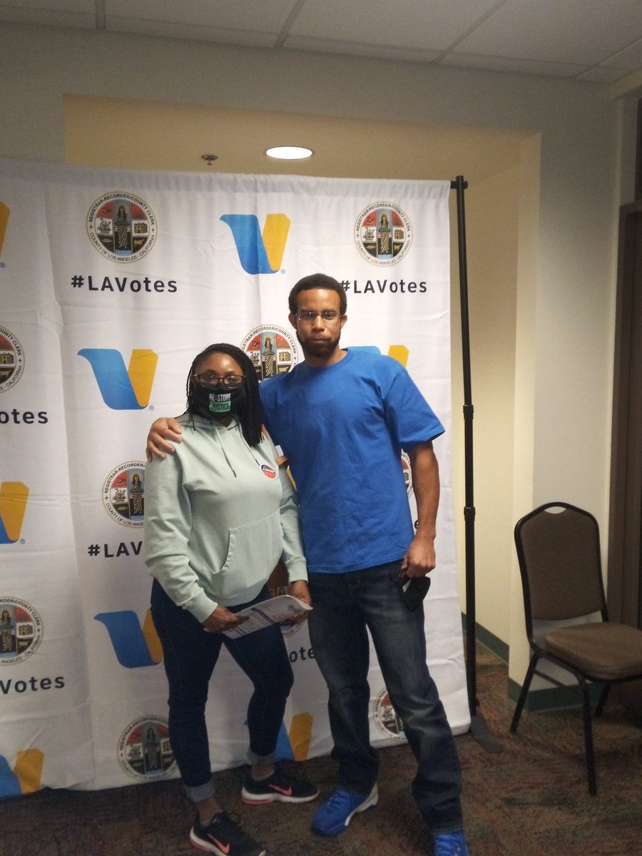Although I'm currently on parole and I can't vote. The seriousness of voting is important to me. I'm made sure I showed up with my other half to support her as she cast votes for #YesOnProp17  and #NoOnProp20.