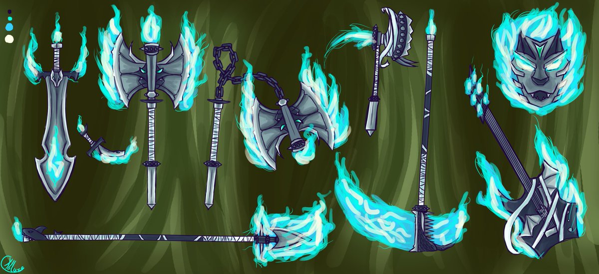 Xblaze27's tweet photo. Pouf!
Les armes faites pour le chara design de la feuille écarlate! (Le perso fait en cours de chara design un peu plus bas ^^) https://t.co/HVBIJAsBhj