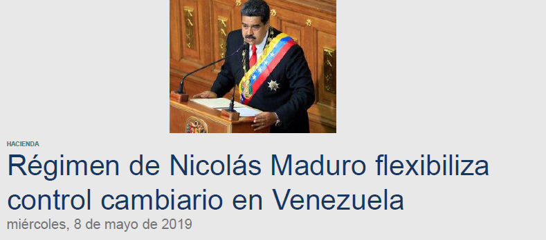 Un buen ejemplo de lo anterior es calibrar la reacción de Maduro a las sanciones contra el Banco Central de Venezuela en abril de 2019. Maduro decidió 3 semanas más tarde decirle a los privados que busquen ellos mismos las divisas para trabajar. El BCV ya no provee divisas.