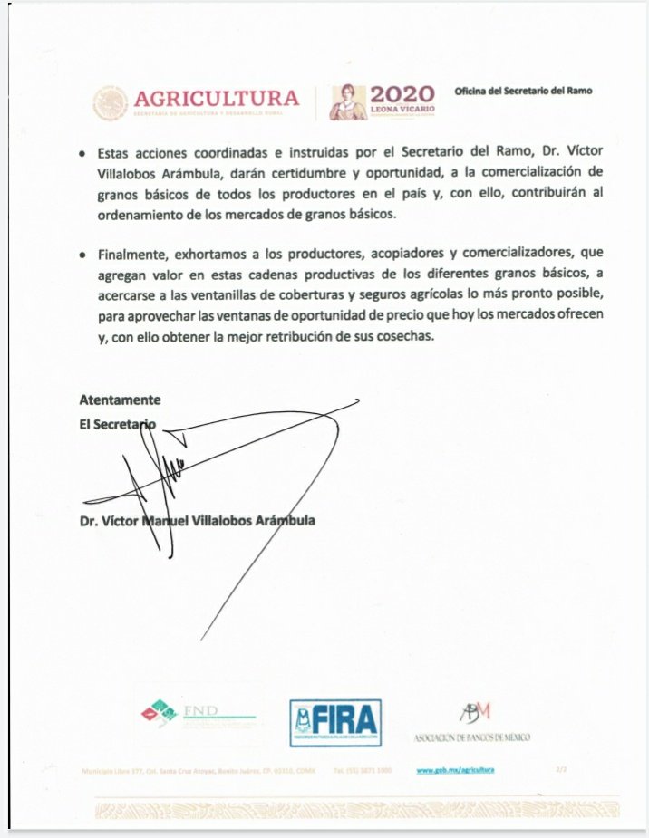 Empezamos el mes con una buena noticia en nuestro sector.
📢📄Activamos esquemas de financiamiento y crédito oportunos en la contratación de coberturas de precios y seguros agrícolas para granos básicos. Conoce mas del tema aquí. 👇 bit.ly/2Go85Oo (1/2)