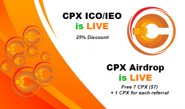 CPX ICO/IEO is LIVE
Buy CPX Now and get 25% discount
crypxie.com/exchange/ico

CPX Airdrop is LIVE
Get Free 7 CPX ($7) +1 CPX for each referral
t.me/CrypxieAirdrop…

CPX Token
etherscan.io/token/0x79ddbb…

#airdrop #ico #ieo #crypxie #cryptocurrency #ERC20
