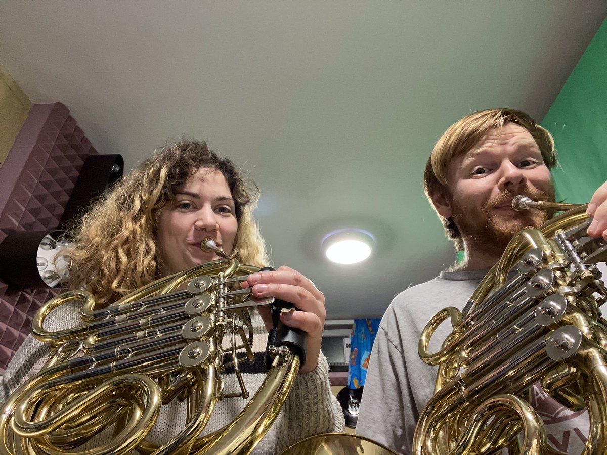 FranPritchard89's tweet photo. Loved playing along to Egmont today! I’ve been teaching my boyfriend to play the horn over lockdown so this was a perfect performance opportunity for him!Thank you @britishhorns 🎵📯😊 https://t.co/JQ9TyXy3ut