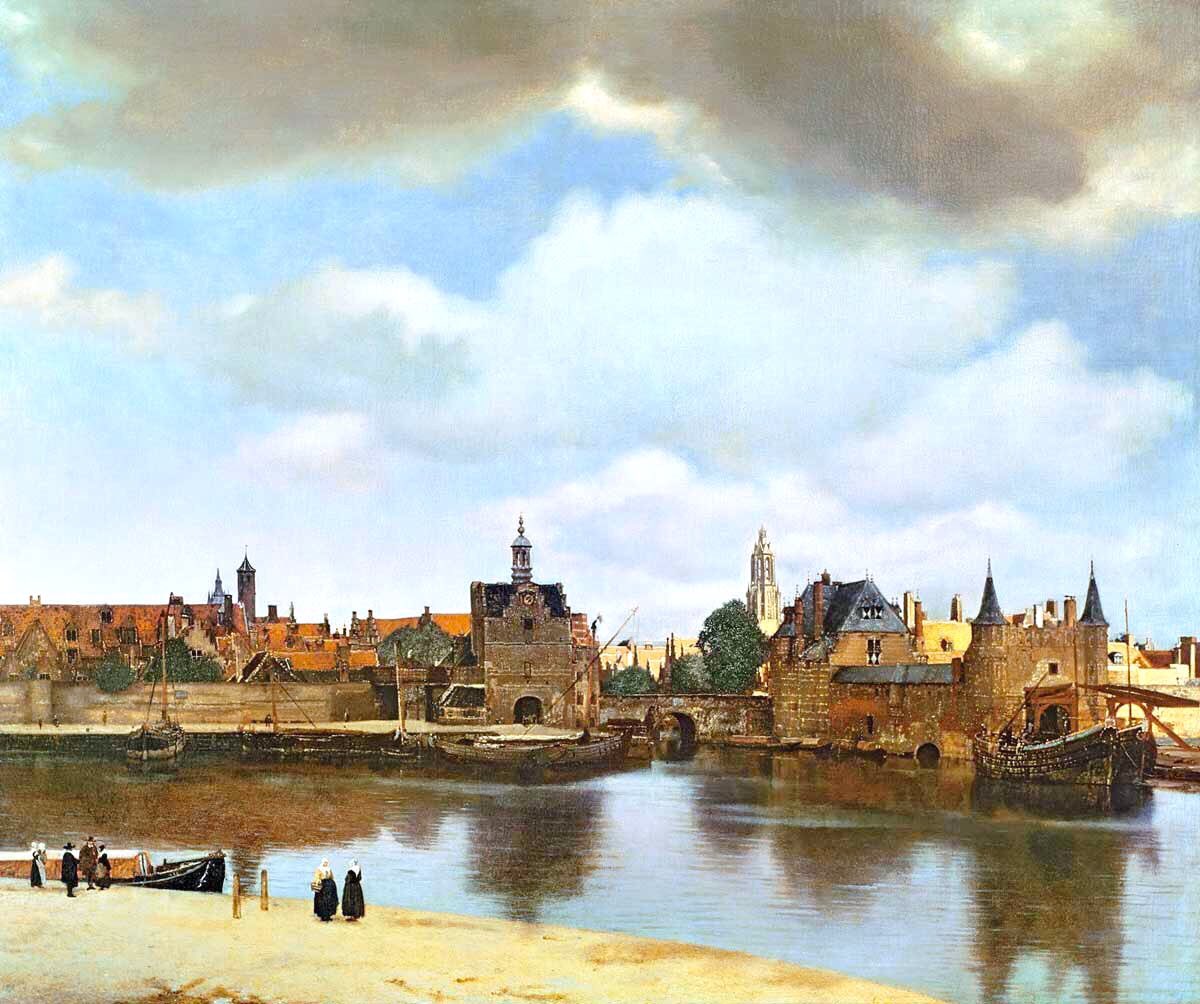 We don’t know who Vermeer trained under but it may have been one of the Dutch Catholic artists of Utrecht. His View of Delft is a tour de force of observation & subtle compositional rearrangement (1659-60). Young Woman with a Water Jug (1660-2) & Lady at the Virginals (1662-5)