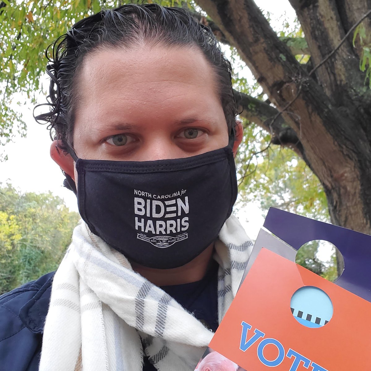 Out to elect <a href="/JoeBiden/">Joe Biden</a> , <a href="/RoyCooperNC/">Roy Cooper</a> , <a href="/yvonnelholley/">Yvonne Lewis Holley</a>, <a href="/CalforNC/">Cal Cunningham</a> and every <a href="/NCDemParty/">NC Democratic Party</a> candidate on the ballot