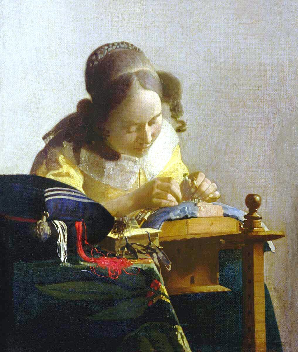 In 1674 he was listed a member of the Civic Guard. The Lacemaker (1669-70), The Geographer (1668) & the Allegory of Faith (c1670-2). The latter painting is rich in symbolism & conceptual meaning. It lacks the mesmerising authenticity of his other work where description entices