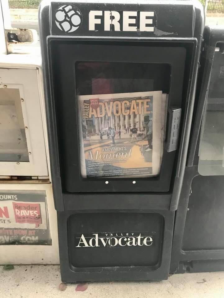 dannrayv's tweet photo. It says on the inside that this is a test to see if there is still a chance to survive before they decide whether to continue or close for good. Valley Advocate fall 2020 #NorthamptonMA #valleyadvocate #newspapers #Massachusetts #GazetteNet https://t.co/ksvzgaeGy5