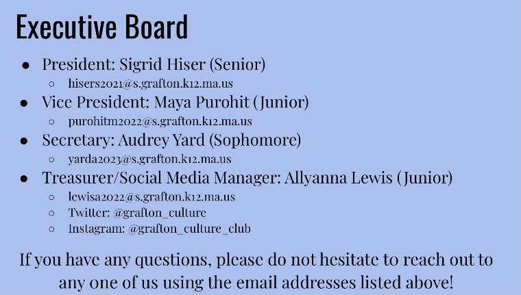 grafton_culture's tweet photo. Here a portion of our introductory slide show! The rest will be presented in our meeting on Friday at 3:30‼️ https://t.co/WXe2Dc5Acb