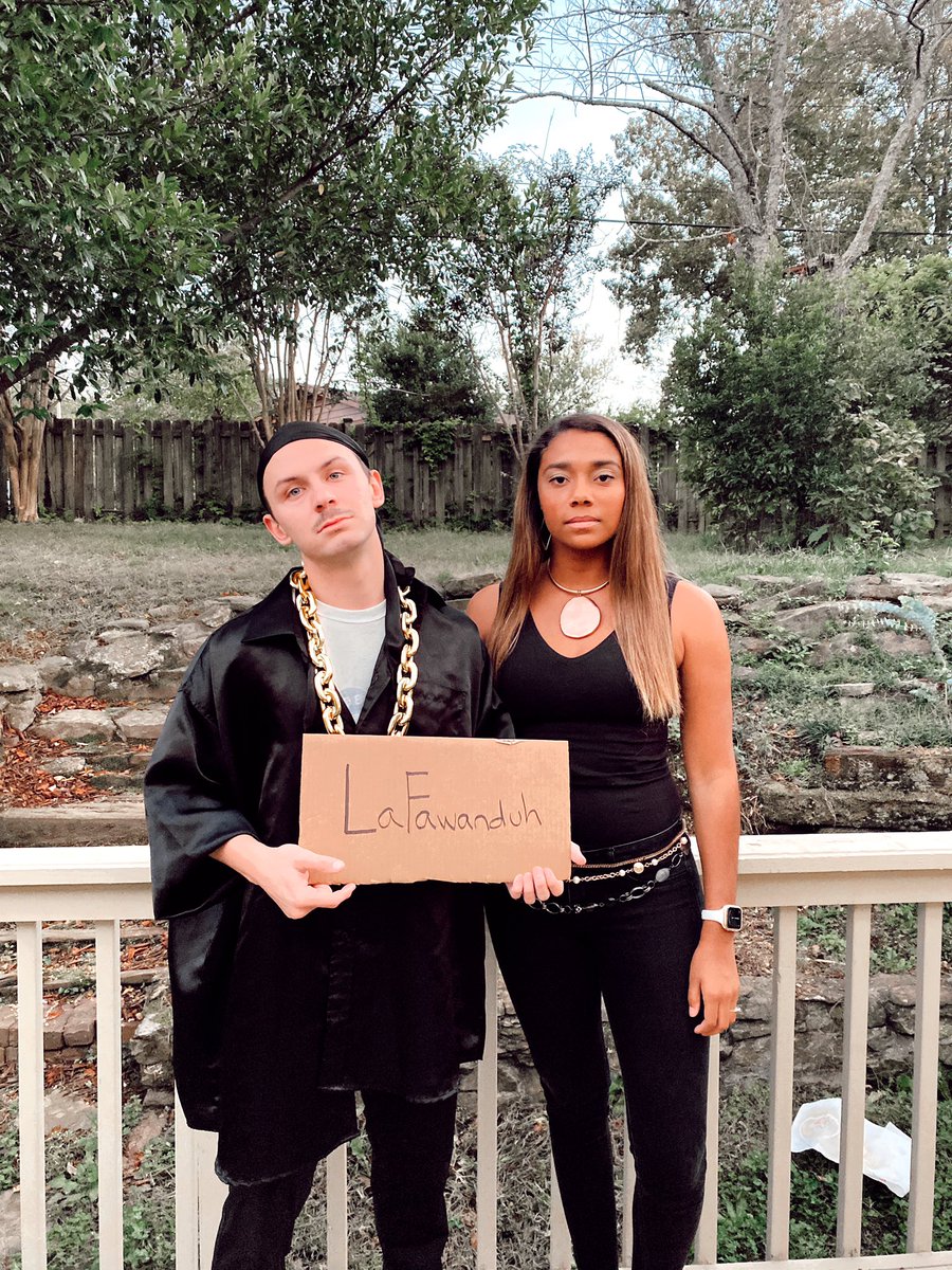 hangraced's tweet photo. Kipp &amp; LaFawnduh
How’d we do? 
#Halloween2020 #napoleondynamite #2020 https://t.co/WTyuoVZJkZ