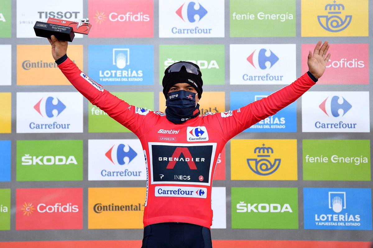 RichardCarapazM's tweet photo. Mijines... seguimos aferrados al rojo 🔴🔴🤪🤪 y lo vamos a seguir disfrutando y defendiendo como se merece!! 👊🏽👊🏽 Gracias equipo por todo ese gran esfuerzo e inmensa labor @INEOSGrenadiers 🙌🏽 📸 @GettySport https://t.co/rrAn6XgTuA