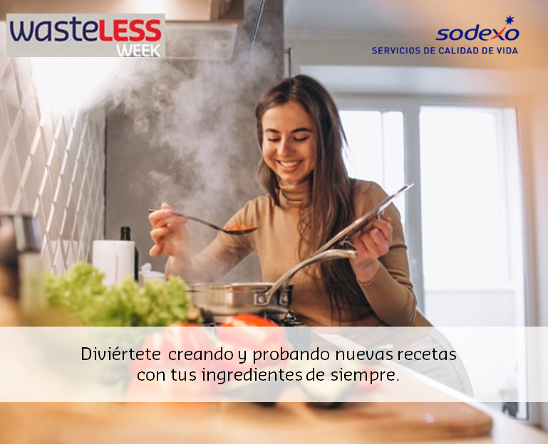 Pluxeeve's tweet photo. Experimenta probando nuevas recetas con tus ingredientes de siempre, así podrás crear un menú variado sin afectar tu presupuesto ni desperdiciar ingredientes.
#WastelessWeek #Sodexo https://t.co/e6fHbrgrYu
