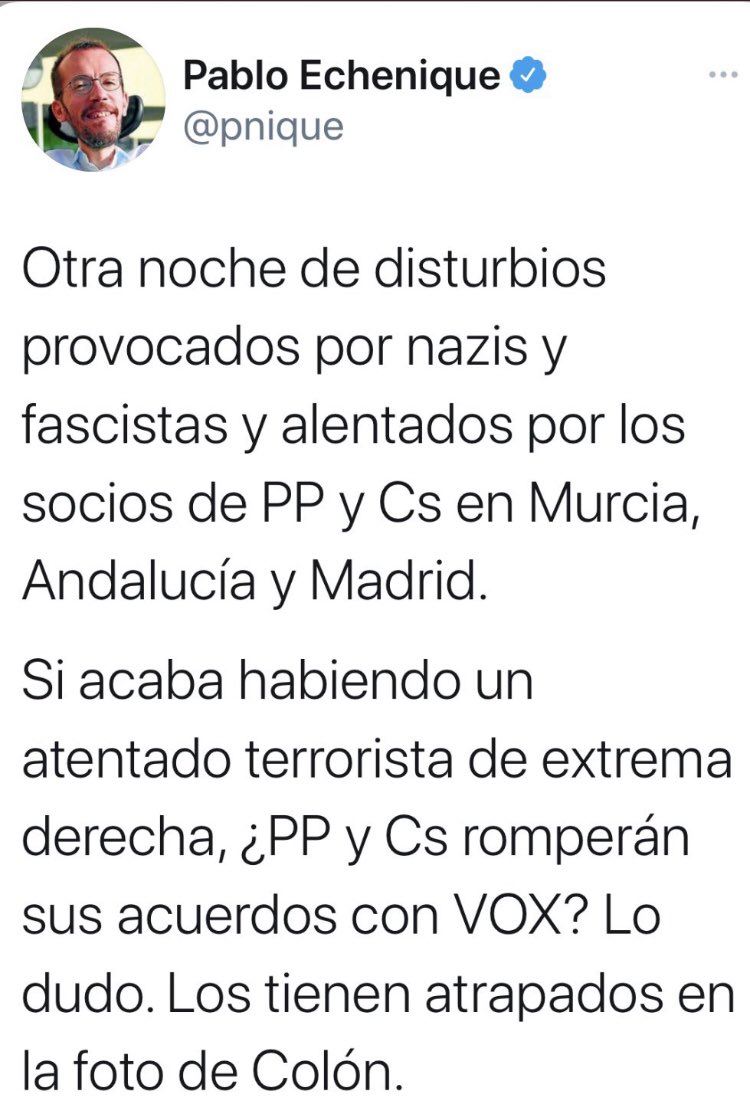 Menudo sinverguenza estás hecho.  Defraudas al estado pagando en B, demonizas a los FFyCC cuando gobierna <a href="/populares/">life</a> y ahora tienes la poca decencia de culpar a otros grupos políticos de los desmanes que estáis provocando con vuestras nefastas políticas.