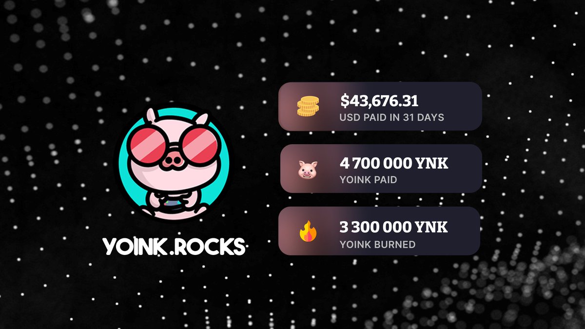 Did you know that in 31 days our little piglets have Yoinked around 43 000 dollars from the Piggy Bank 💸💸💸 
Making piglets happy is what we like to do 🐷  Just $YNK it! 💪
👉 dash.yoink.rocks
#Btc #Eth #Defi #ynk #uniswap #getyoinked