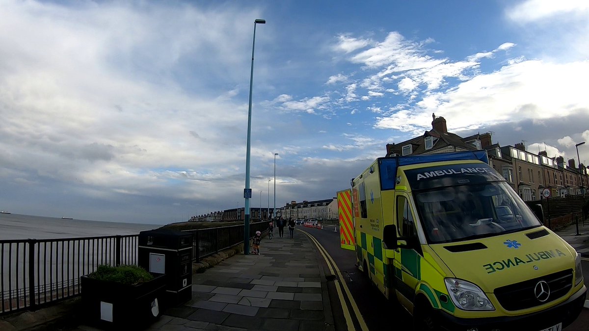 2_Over_4's tweet photo. Nice reminder to anyone saying that @SunriseCycleway hurts the emergency services. Ambulance at the narrowest points of the route. Lane gave the space for the crew to work & prevented traffic chaos on a blind corner. #ItHasToStay @NTCouncilTeam extend it in line with lockdown! https://t.co/Q58yv5wKLj