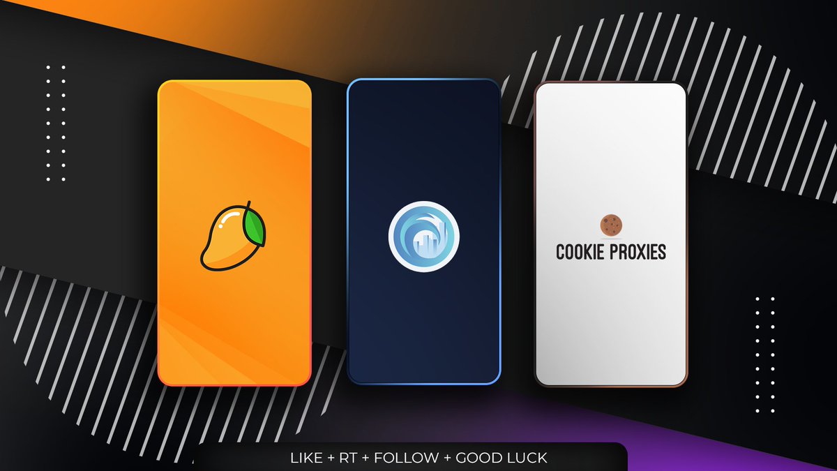 mangopreme's tweet image. SUNDAY GIVEAWAY. 🎉

1 x Renewal copy
1 x 10GB Resi plan @CookieProxies 
1 x Free Month @acookgroup 

RULES. 🚨
RETWEET, FOLLOW all + LIKE. 

ends in 3 days, good luck!