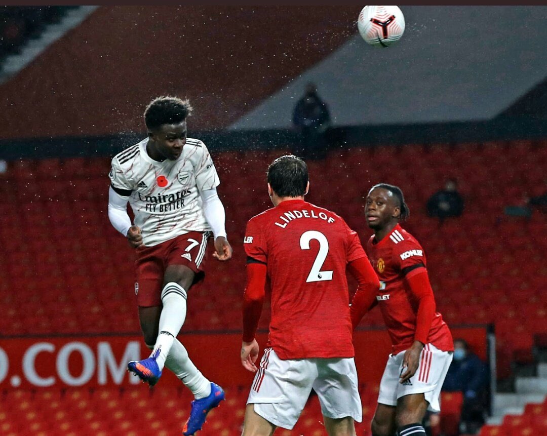 Saka - 7.5 Very tidy. Had a headed chance that he’ll surely rue, looked to guide it as opposed to going back across the keeper. Some of his combination was a bit lower than the level he’s capable of. Helped KT in defense to great effect.  #Saka  #COYG