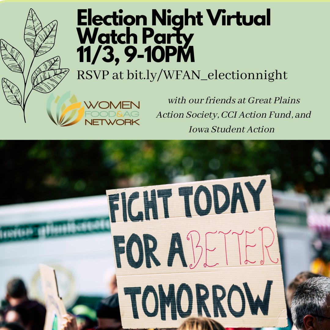 We're co-hosting a virtual election night watch party this Tuesday, Nov. 3rd from 9-10pm ct! 

Together, we'll create space to love &amp; support our communities as the polls close. Join us, and come as you are. RSVP at bit.ly/WFAN_electionn…