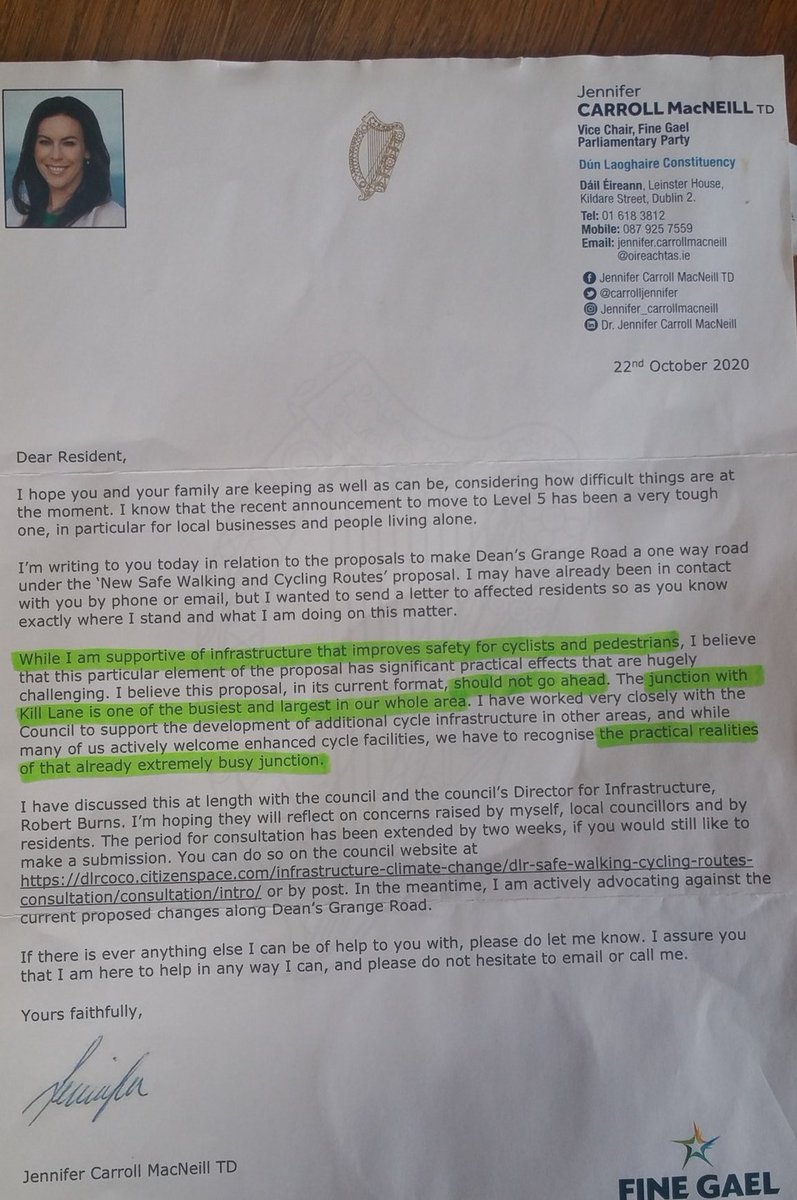 TDs "supporting cycling infrastructure in general" but actively opposing cycling infrastructure that may result in slight motorist detours:You are opposing safe cycling infrastructure for schoolkids. Own it.