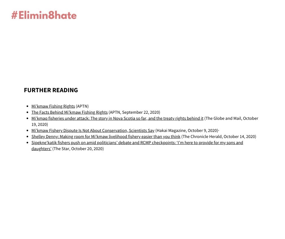 Elimin8_hate's tweet image. VAFF and #Elimin8hate stand in solidarity with the Mi’kmaq Nation and strongly condemn the violent and racist acts that non-Indigenous fishers and their allies have inflicted on the Mi’kmaq.

Show your support by signing this petition:
collectiveaction.ca/takeaction/mik…