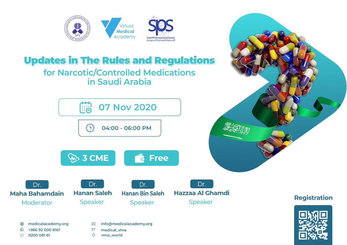 scfnpmp's tweet photo. نسعد في النادي السعودي لصيادلة الأدوية المخدرة والمؤثرات العقلية بالاستمرار في تقديم الفعاليات الخاصة بالتحديثات في أنظمة وإجراءات كل ما يتعلق بالأدوية المخدرة والمؤثرات العقلية مع نخبة من المتحدثين والمتحدثات المميزين.
للتسجيل:
https://t.co/YGOUrxOJQO https://t.co/lp7oC4QyFa