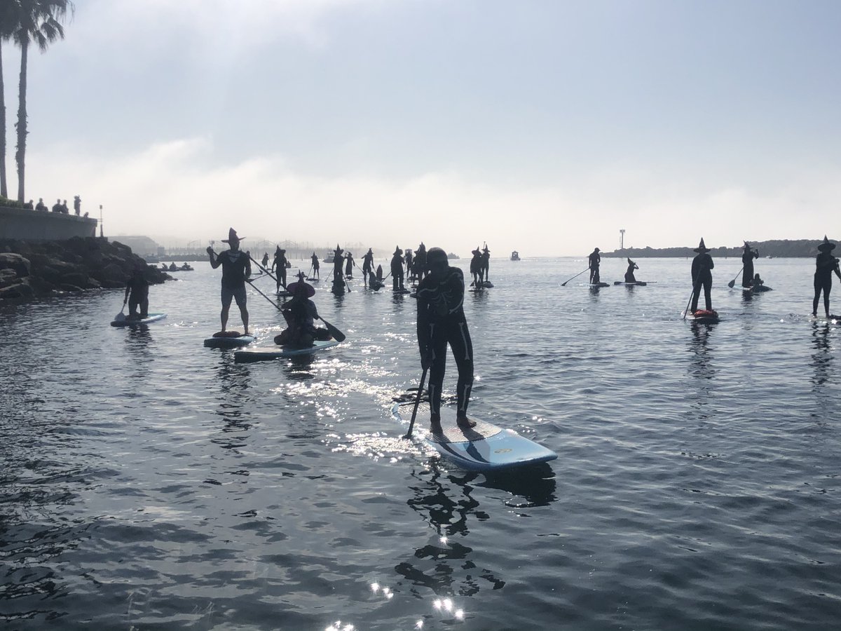 Witches represented for year #2 in Redondo Beach King Harbor. Thanks to #WitchesPaddleMorroBay for the inspiration!  Cue the fog bank! #SouthBayWitchesPaddle #WitchesPaddle2020