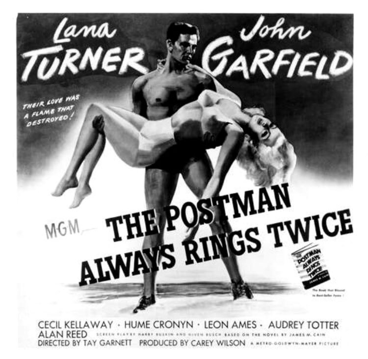 Some surprisingly racy alternative posters for The Postman Always Rings Twice (1946).  #Noirvember