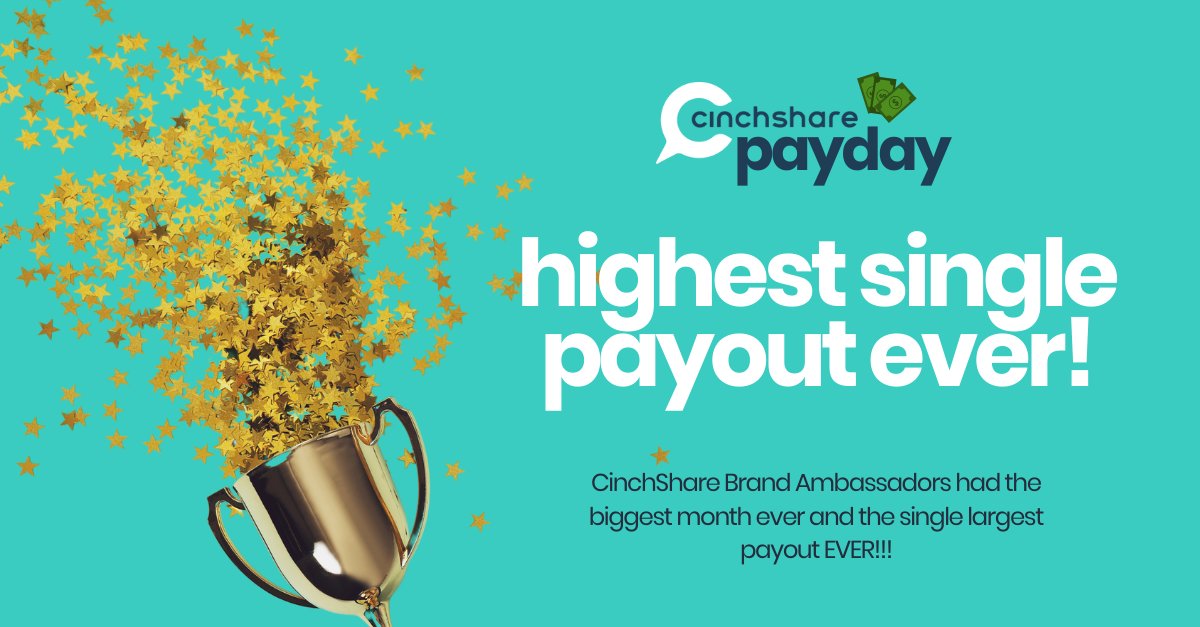 CinchShare's tweet photo. History. Has. Been. Made. π±We are paying the LARGEST CBA COMMISSION PAYMENT EVER
Looking to add revenue stream to your income and already love CinchShare? https://t.co/ibGRrECZrh
#cinchshare #socialmediascheduler #contentmanager #cinchedthis #directsales #socialselling https://t.co/I3ARJCvhT8