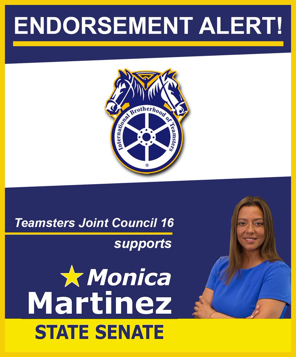 I am proud to receive the endorsement of the Teamsters Joint Council 16. I am grateful these individuals believe in my advocacy for labor, and I will continue to fight for them when I return to Albany for another term!