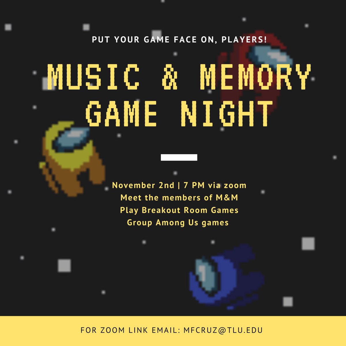 TluMusicmemory's tweet image. Come play some games with us TOMORROW NIGHT!!!!!