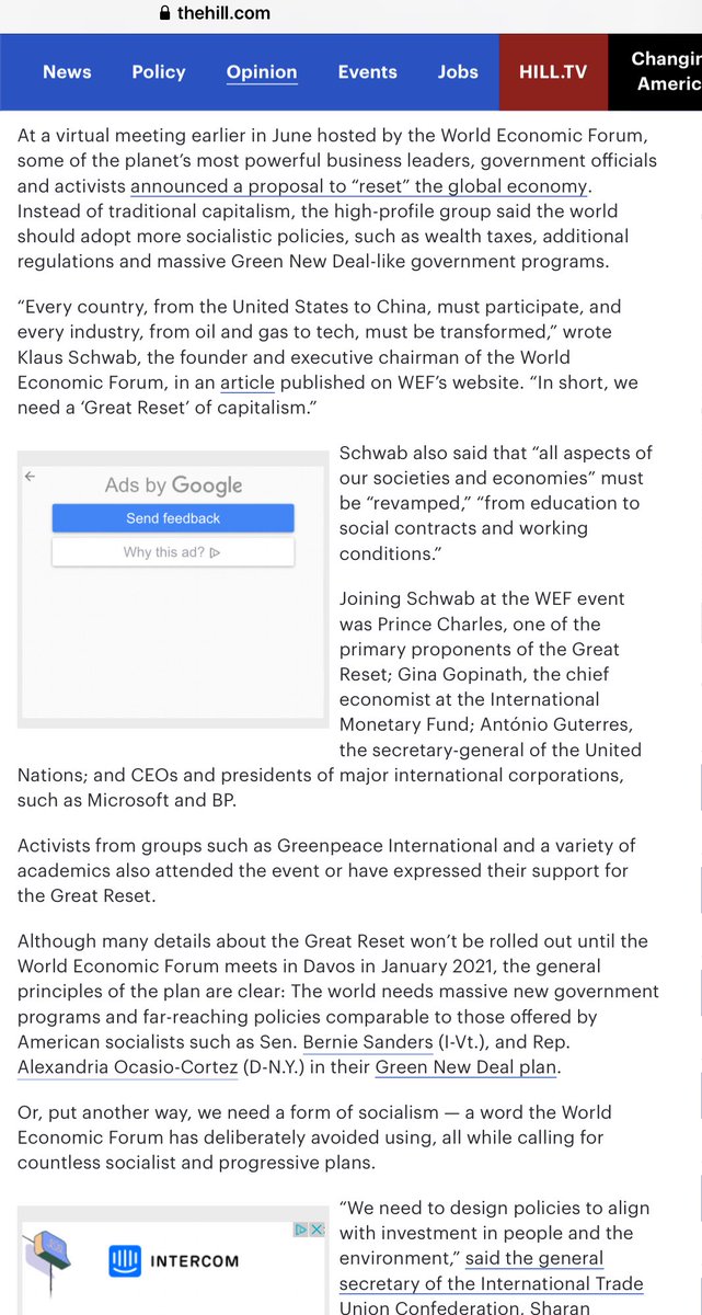 “to justify liberal policy changes. But their latest attempt – a new proposal called the “Great Reset” is the most ambitious and radical plan the world has seen in more than a generation.
