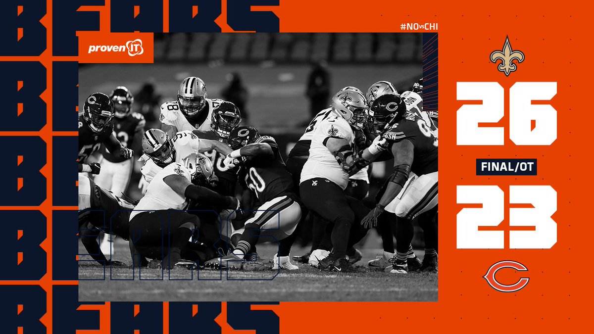 ChicagoBears's tweet photo. Final.

#NOvsCHI | #DaBears https://t.co/Ul5EnODaMb