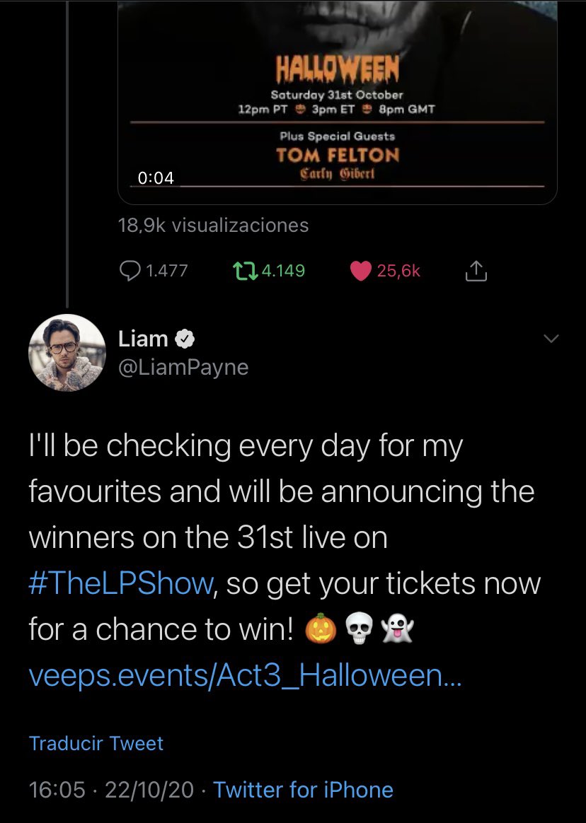 alwayslouistom9's tweet image. Liam twitteo y subió a Instagram lo siguiente: “¡Estoy organizando un concurso de disfraces y maquillaje de Halloween para que ganes $ 1000 cada uno! Publique sus looks en TikTok, Twitter o Instagram usando las etiquetas #LPCostumeComp o #LPMakeUpComp”
￼